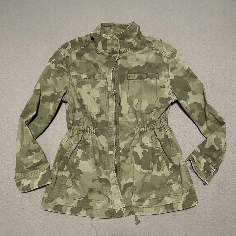OLD NAVY Women Size XS Camo‎ Full Zip Utility Military Jacket